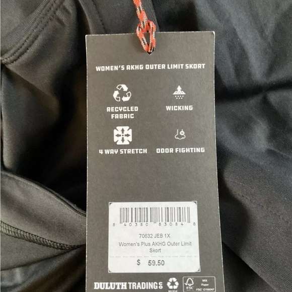 Duluth Trading Women's AKHG Outer Limit Skort Black Plus Size 1X NWT Outdoors - Picture 7 of 10
